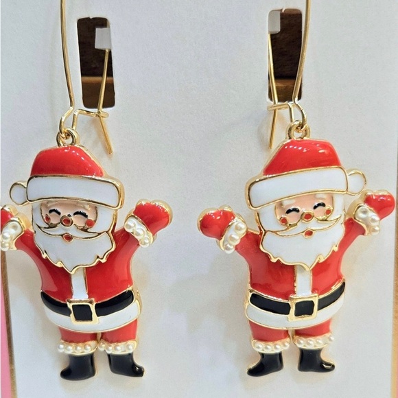 True to Form Christmas Santa Claus Dangle Earrings - Picture 2 of 3